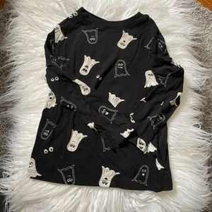 👻 Toddler Spooky Black Ghost Halloween Shirt